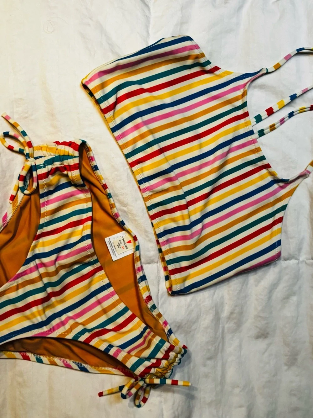 Kids Multicolor Stripe Two-Piece Swimsuit